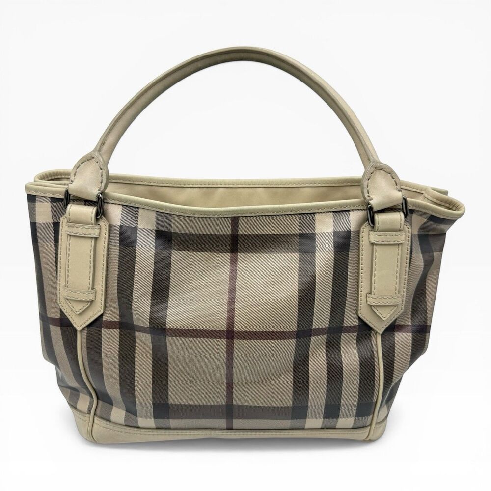 Burberry Authentic Large Smoke House Check Canvas Tote W Dustbag & Certificate - Picture 3 of 16